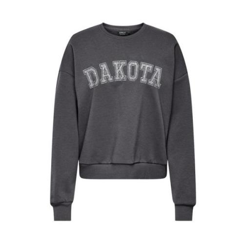 Glitter O-Neck Sweater in Grijs Only , Gray , Dames