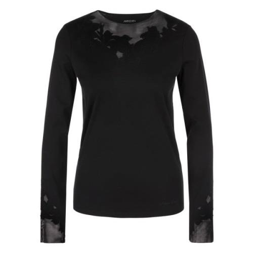 Bloemenkant T-shirt Marc Cain , Black , Dames