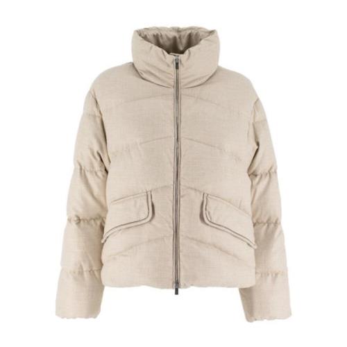 Jewelled Down Jacket Peserico , Beige , Dames