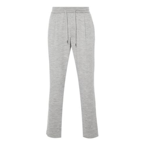 Gemêleerde Grijze Wol Geplooide Broek Herno , Gray , Heren