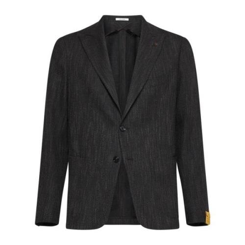 Bruine Herringbone Blazer Tagliatore , Brown , Heren