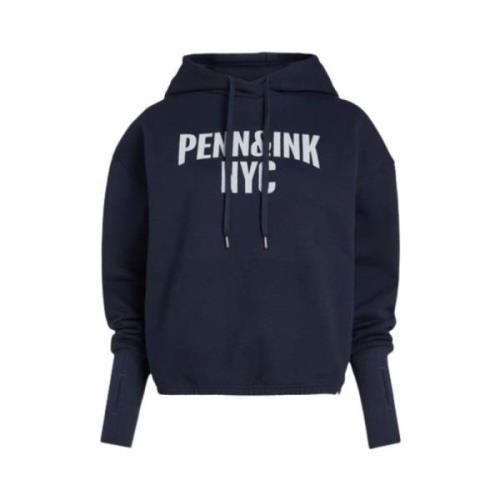 Print Hoodie Penn&Ink N.Y , Blue , Dames