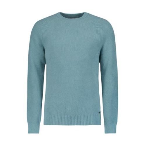 Zachte Ribgebreide Crewneck Pullover No Excess , Blue , Heren