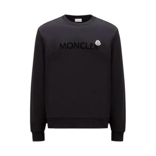 Logo Patch Sweatshirt Moncler , Black , Heren