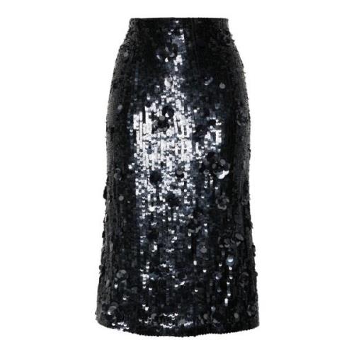 Grijze Sequin Bloemen Midi Rok P.a.r.o.s.h. , Gray , Dames