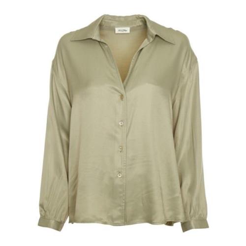 V-hals Lange Mouw Blouse American Vintage , Green , Dames