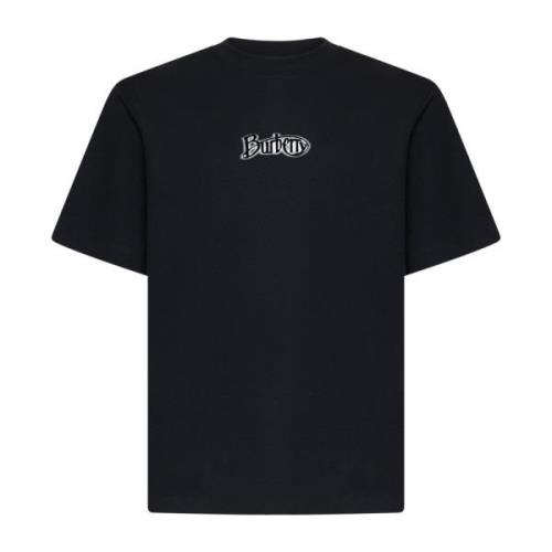 Zwart Katoen Crew Neck Logo T-shirt Burberry , Black , Heren