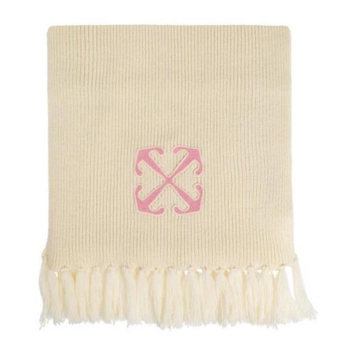 Sjaal met franjes Off White , Beige , Heren