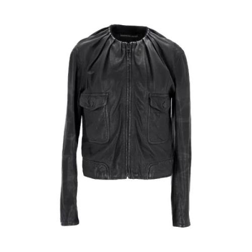 Pre-owned Leather outerwear Balenciaga Vintage , Black , Dames