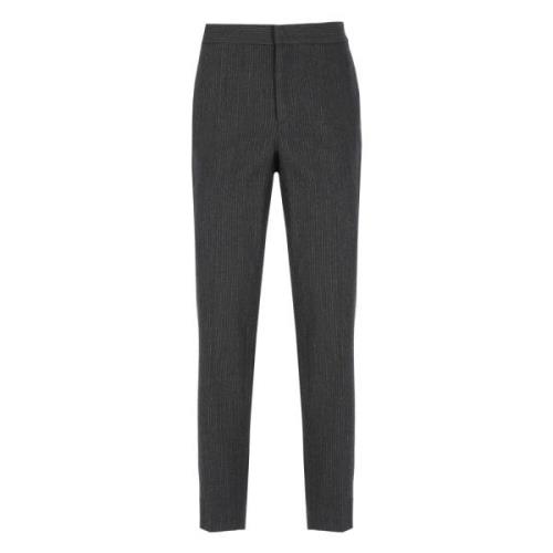 Grijze Wol Pinstriped Broek Fabiana Filippi , Gray , Dames