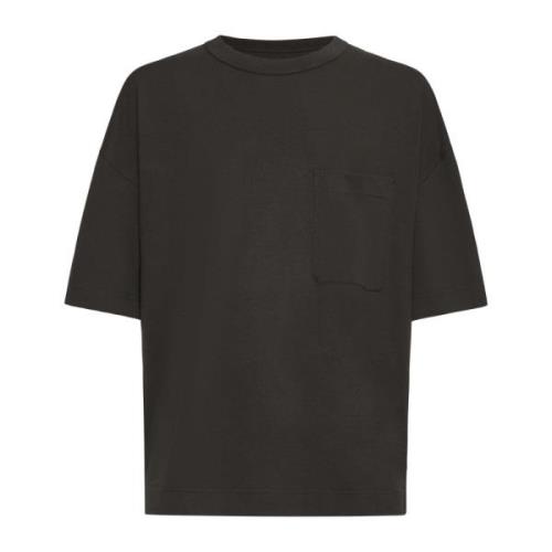 Espresso Bruin Katoenen Crew Neck T-shirt Lemaire , Brown , Heren