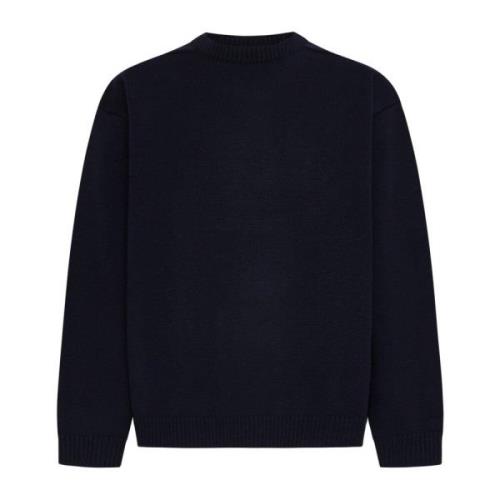 Chunky Gebreide Lamswol Sweater Studio Nicholson , Blue , Heren