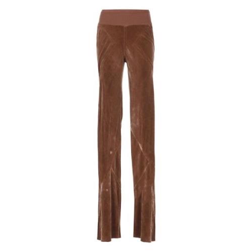 Bruine Velvet Elastische Taille Broek Rick Owens , Brown , Dames