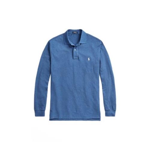 Blauwe Polo met Lange Mouwen Ralph Lauren , Blue , Heren