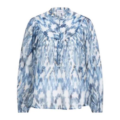 Boho Bedrukte Blouse Dante 6 , Blue , Dames