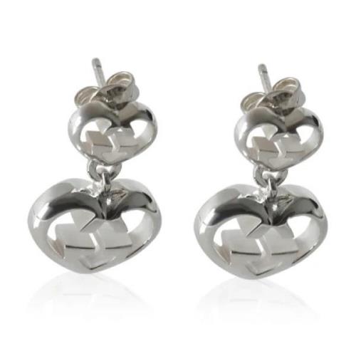 Pre-owned Metal earrings Gucci Vintage , Gray , Dames