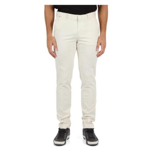 Slim Fit Broek met Knoopsluiting Boss , White , Heren