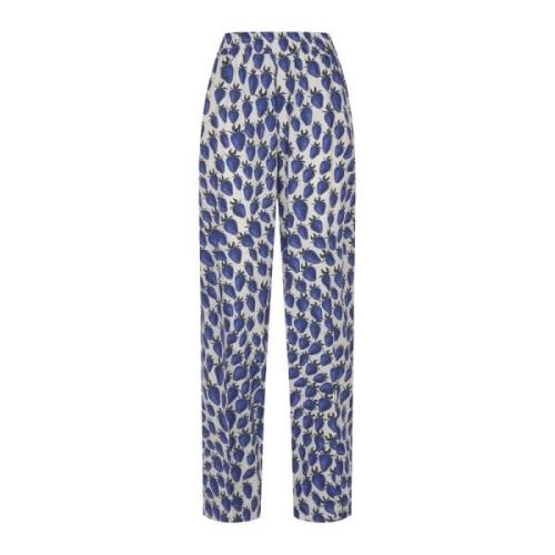 Aardbei Print Trekkoord Broek Burberry , Blue , Dames