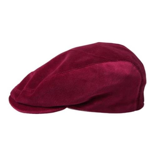 Maroon Velvet Cotton Newsboy Cap Dolce & Gabbana , Red , Heren