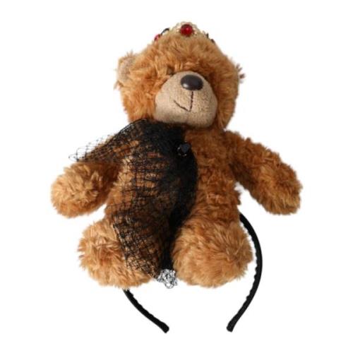 Kristallen Kroon Teddybeer Haarband Dolce & Gabbana , Brown , Dames