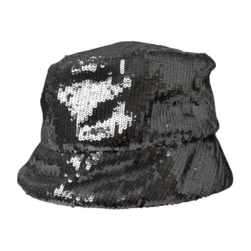 Zilveren Sequined Nylon Bucket Hat Dolce & Gabbana , Gray , Heren