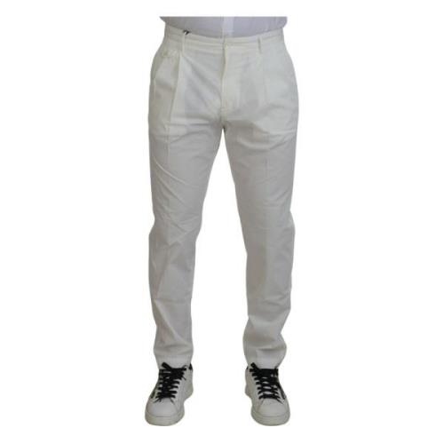 Elegante Witte Chino Broek Dolce & Gabbana , White , Heren