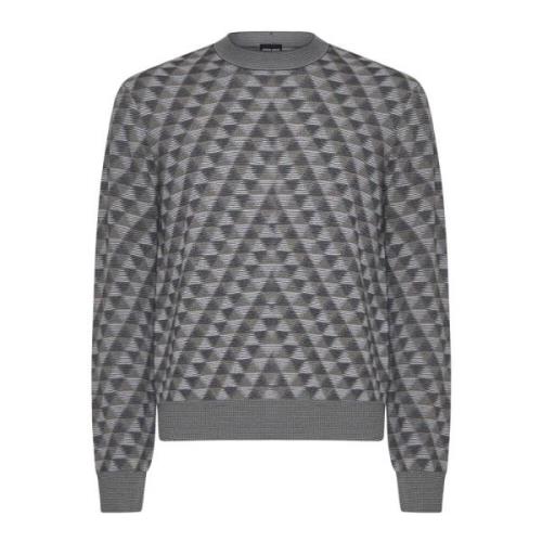 Elegante Sweater Collectie Giorgio Armani , Gray , Heren