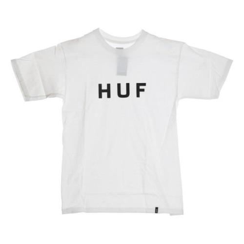 Logo Heren T-shirt Wit/Zwart HUF , White , Heren