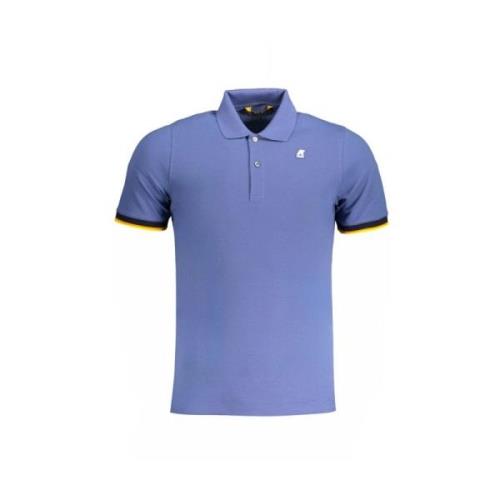 Blauw Katoenen Poloshirt met Contrastdetails K-Way , Blue , Heren