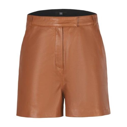 Leren shorts met zijzakken Riani , Brown , Heren