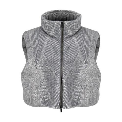 Peach Gevoerde Mouwloze Donsjas Peserico , Gray , Dames