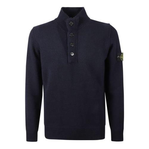 Stijlvolle Gebreide Trui voor Mannen Stone Island , Blue , Heren