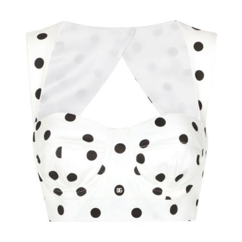 Polka Dot Bustier Top Dolce & Gabbana , White , Dames