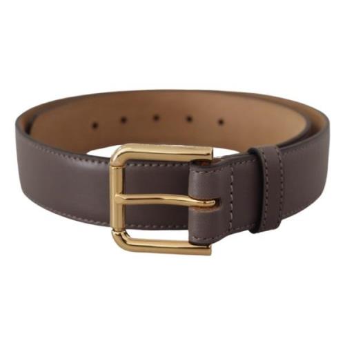 Elegante Leren Riem met Gegraveerde Gesp Dolce & Gabbana , Gray , Dame...