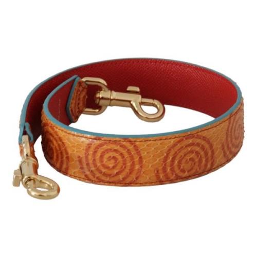 Chique Oranje Leren Schouderband Dolce & Gabbana , Orange , Dames