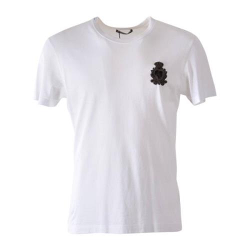 Geborduurd T-shirt met korte mouwen Dolce & Gabbana , White , Heren