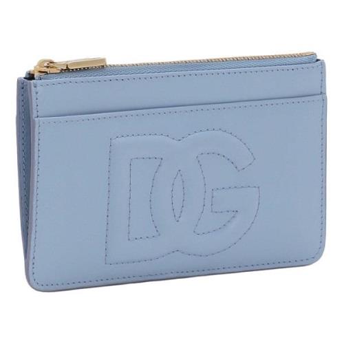 Gouden Zip Cardhouder Dolce & Gabbana , Blue , Dames