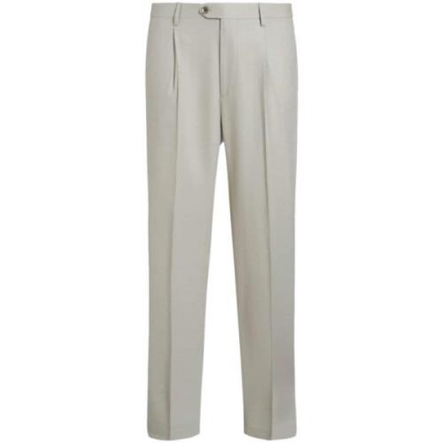 Cropped Pleat Trousers Etro , Gray , Heren