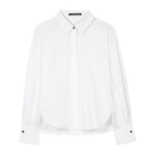 Witte Blouse met Decoratieve Knopen Luisa Cerano , White , Dames