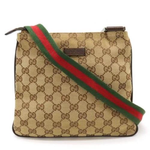 Pre-owned Canvas shoulder-bags Gucci Vintage , Beige , Dames