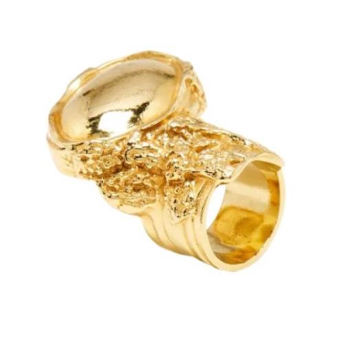 Pre-owned Metal rings Yves Saint Laurent Vintage , Yellow , Dames