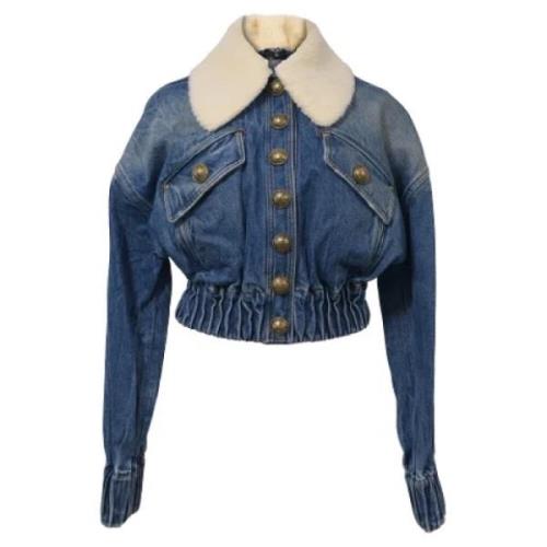 Pre-owned Cotton outerwear Balmain Pre-owned , Blue , Dames