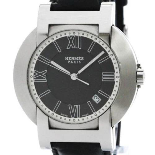 Pre-owned Stainless Steel watches Hermès Vintage , Black , Heren