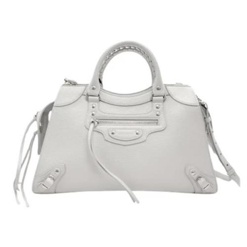 Pre-owned Leather handbags Balenciaga Vintage , White , Dames