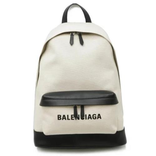 Pre-owned Canvas backpacks Balenciaga Vintage , White , Unisex