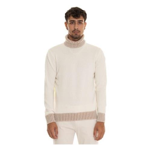 Mélange Turtleneck Pullover Gran Sasso , White , Heren