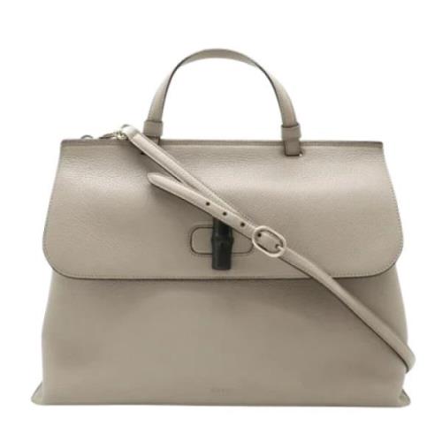 Pre-owned Leather gucci-bags Gucci Vintage , Gray , Dames