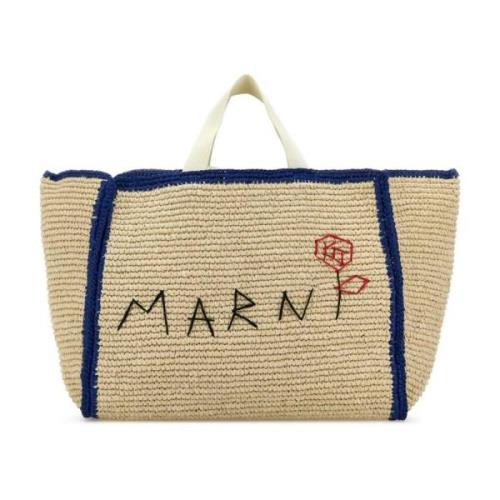 Raffia Shopping Bag Marni , Beige , Dames