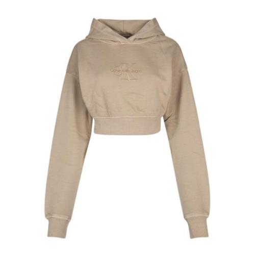 Stijlvolle Sweatshirt voor Mannen en Vrouwen Calvin Klein , Beige , Da...