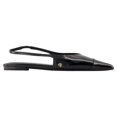 Leather flats Anine Bing , Black , Dames